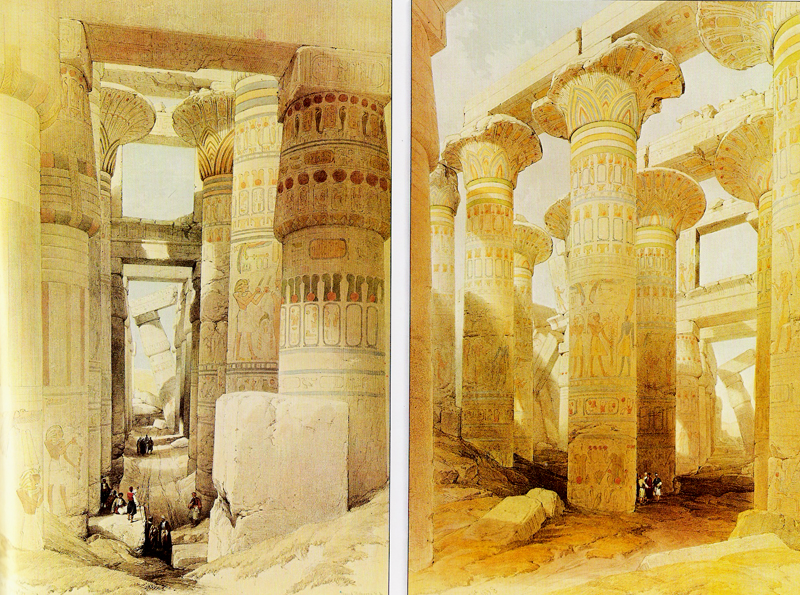 La salle hypostyle de Karnak - Robert 1839