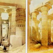 La salle hypostyle de Karnak - Robert 1839