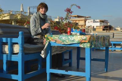 Anne sur la terrasse de KV1