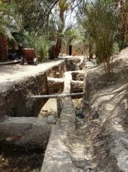 Travaux devant le temple de Ramsès III