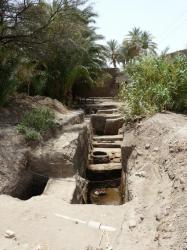 Travaux devant le temple de Ramsès III