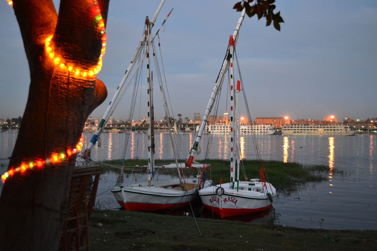 Les berges du Nil à 50m des villas.