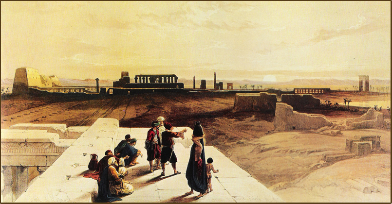 Le domaine de Karnak peint par David Roberts en 1839