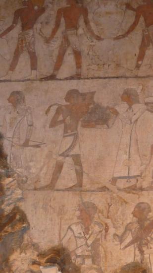 le crétois et son taurillon (tombe d'Ouseramon)